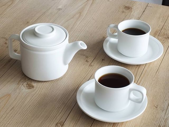 白瓷系列 簡約陶瓷咖啡杯組/茶具組（一壺兩杯）