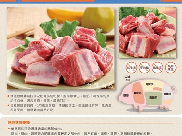 【台糖安心豚 中排肉 600g】高規格檢驗標準，食在好安心