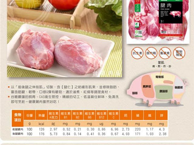 【台糖安心豚 豬腱肉 3kg】高規格檢驗標準，食在好安