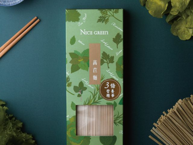 【NICE GREEN 三倍濃萵苣麵盒】麵條無添加人工色素及防腐劑，美味高營養