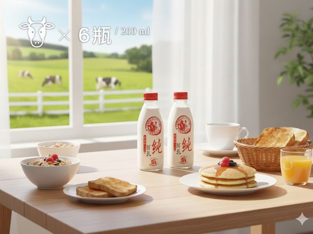 【新生活純牛乳 200ml  6瓶裝】100%純生乳製造的牛奶 高雄橋頭在地單一乳源