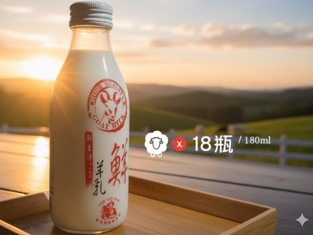 【新生活鮮羊乳 180ml 18瓶裝】100%純生乳製造的羊奶 顛覆羊乳記憶味覺