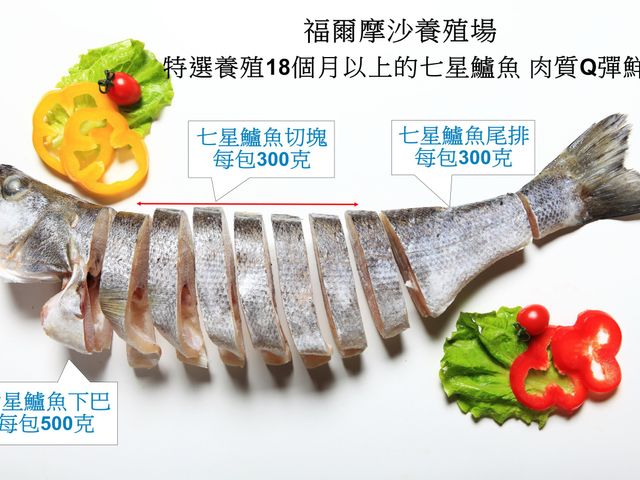 【七星鱸魚下巴500g(3~6片)】生態養殖・低溫急凍鮮活魚