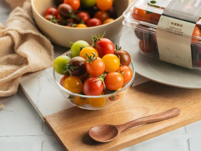 【綜合品種 有機彩色小番茄4盒裝】彩色小蕃茄酸甜軟硬口感豐富 一盒富含多元營養