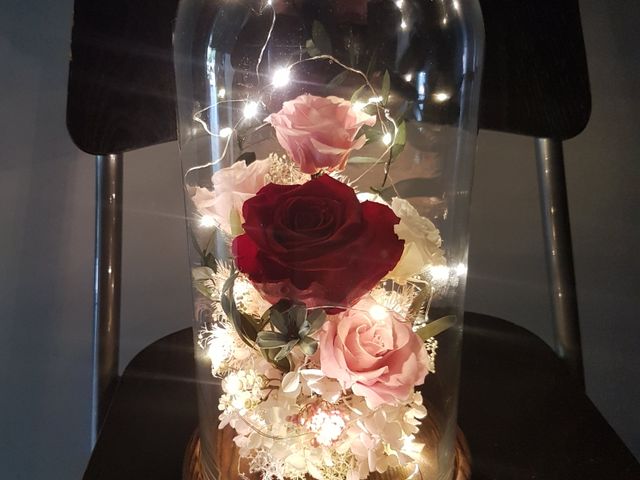 【厄瓜多皇家紅玫玻璃花盅(附燈)】創意送禮 發光永生花玻璃盅