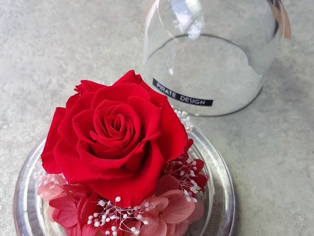 【經典紅玫瑰。永生玫瑰玻璃花盅 /玻璃罩 (附禮物盒)】創意送禮 讓心意更長久
