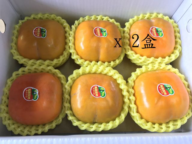 【次郎品種日本甜柿6粒裝(7~8兩/粒)x2盒】產地新鮮直送 香甜爽脆無澀味
