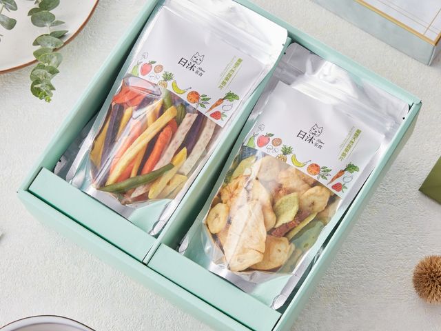 【日沐茶食 - 果然蔬脆禮盒】天然健康蔬果脆片禮盒 (4包口味任選)