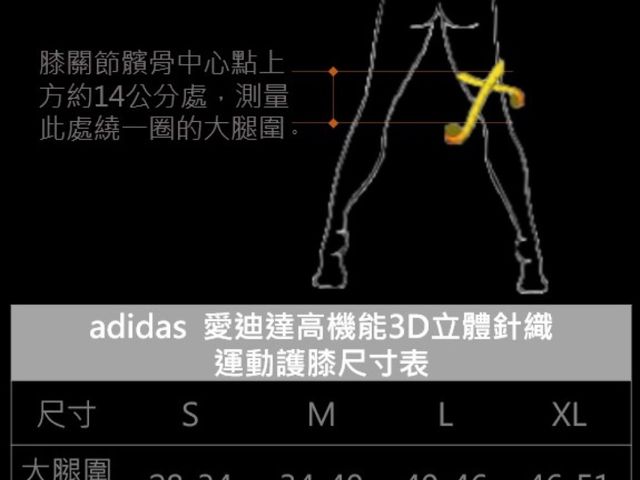 【adidas 愛迪達高機能3D立體針織加強型彈性運動護膝套】AEROREADY WUCHT P3 台灣製造
