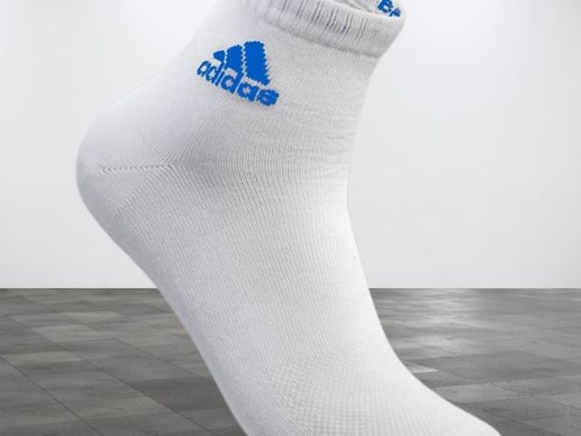【adidas  P1高機能短筒運動襪6入組(白底/天藍logo)】品質卓越 台灣製造