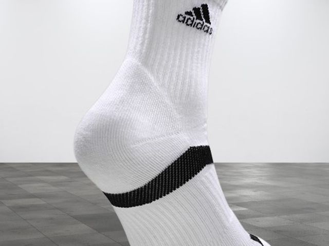 【adidas P5.1極致高機能中筒運動襪(白底/黑logo)】品質卓越 台灣製造