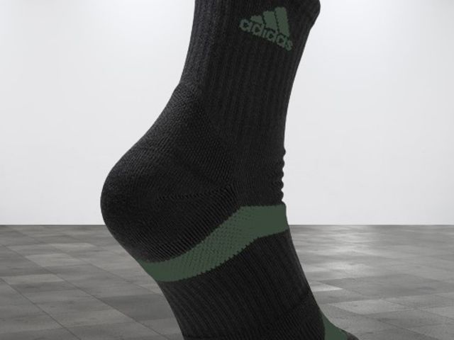 【adidas P5.1極致高機能中筒運動襪(黑底/綠logo)】品質卓越 台灣製造