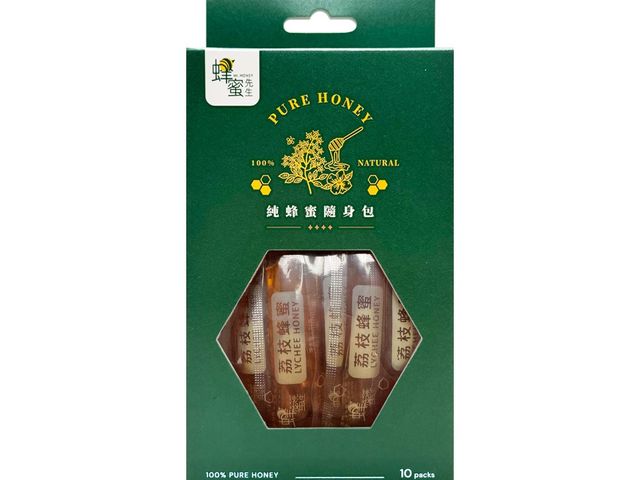 【台灣荔枝蜜-玉荷包荔枝蜂蜜隨身包(24gX10條)】台灣玉荷包花蜜｜一口嚐到荔枝花香的隨身蜜