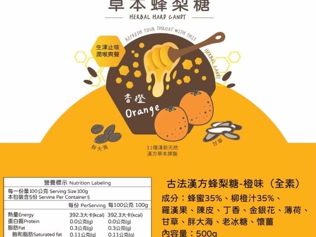 【免運優惠！依琦匠子 - 漢方蜂梨糖500g/罐x3罐 四種口味任選】古法草本漢方，潤喉護嗓
