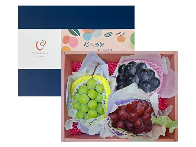 【預購 ! 新鮮空運 日本麝香&長野紫&妮娜皇后葡萄 三房禮盒】佳節必備 送禮首選 !