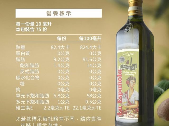 【好友推好油～西班牙萊瑞100％酪梨油2瓶/組】冷壓萃取保留最完整營養及風味