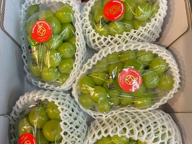 【快閃團！韓國麝香葡萄5房/箱/4kg裝】果粒紮實 皮薄Q彈飽滿