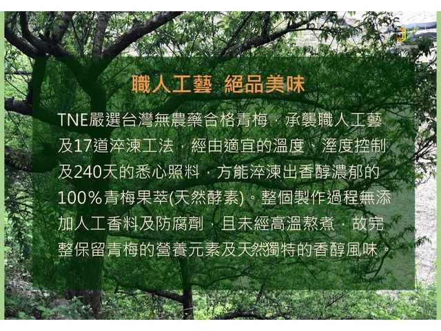【TNE自然元素 100%青梅酵素 尊榮禮盒(青梅酵素+果萃 初淬限定) 2入組】日式淬鍊工藝，天然健康美味