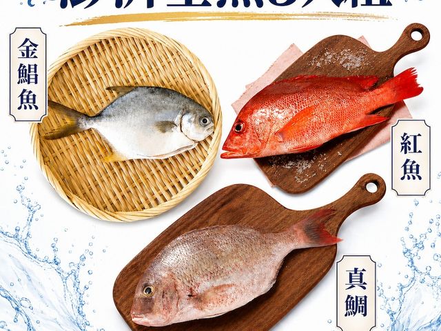【台灣養殖--澎湃全魚3入組套餐（金鯧魚＋紅魚＋真鯛）】業界最高等級 全環控室內養殖場急凍技術保鮮