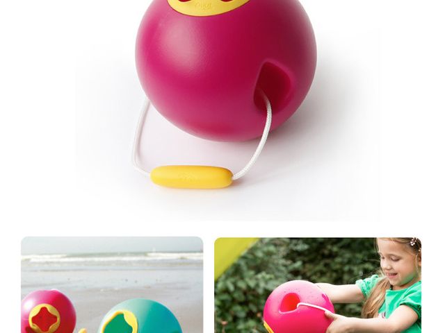 【粉色夏天-比利時精品玩具】小朋友夏天必备的粉紅色 QUUT 沙灘球形水桶 (Ballo) 
