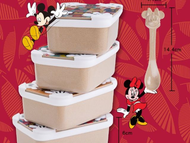 【美國Husk'sWare稻殼餐具 迪士尼便當盒-繽紛米奇】稻殼纖維材質製成 用得安全吃得健康